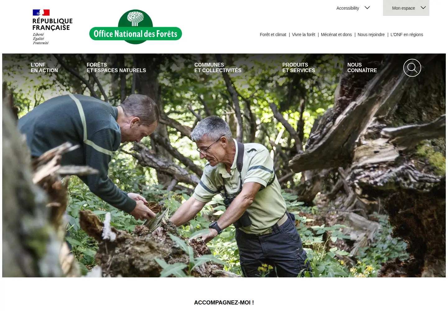 Screenshot of onf.fr