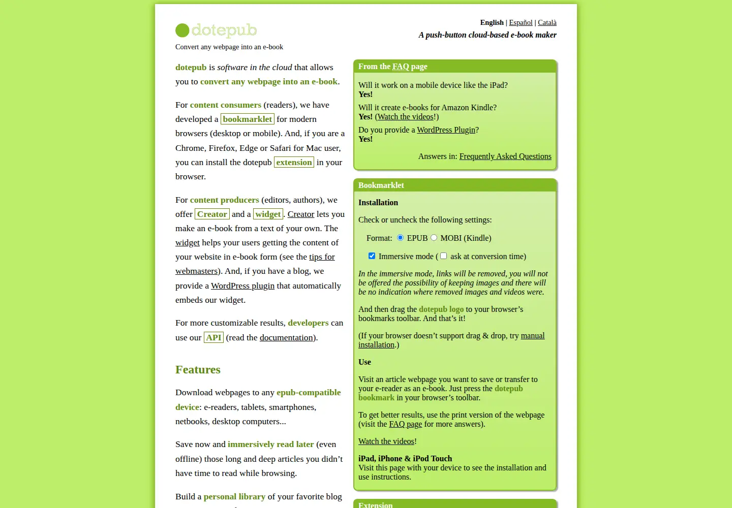 Screenshot of dotepub.com