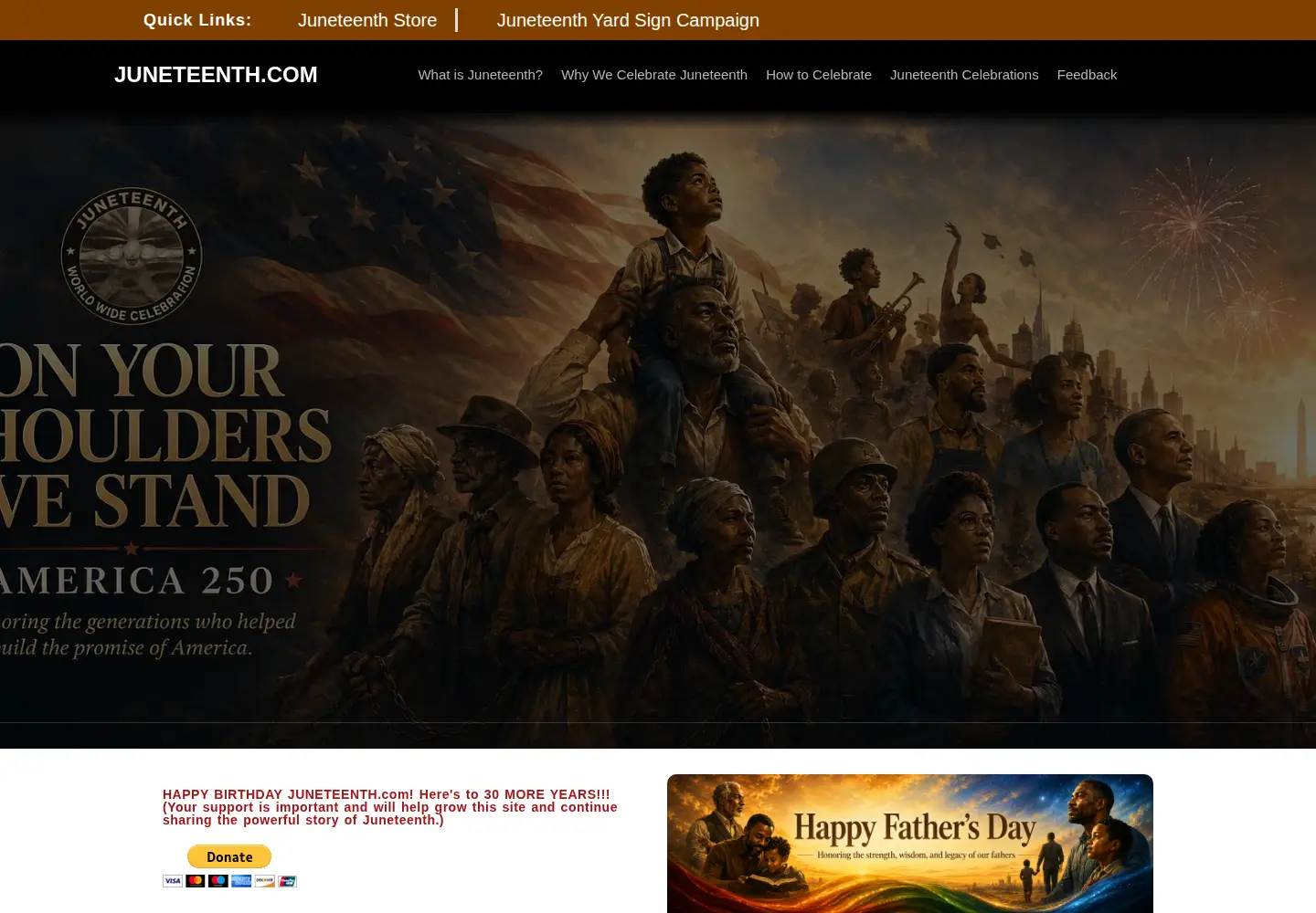 Screenshot of juneteenth.com