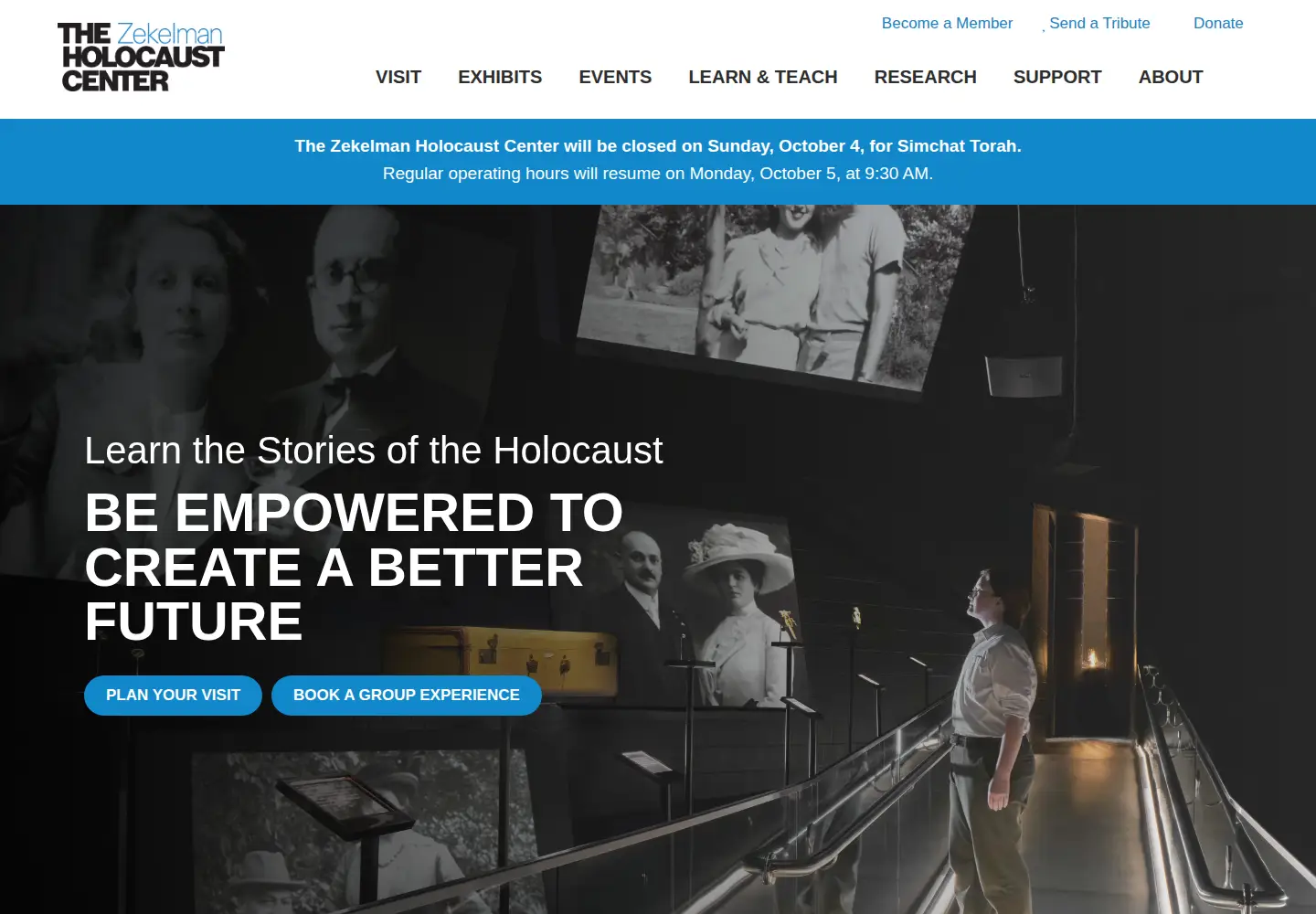 Captured homepage of holocaustcenter.org in the current scan
