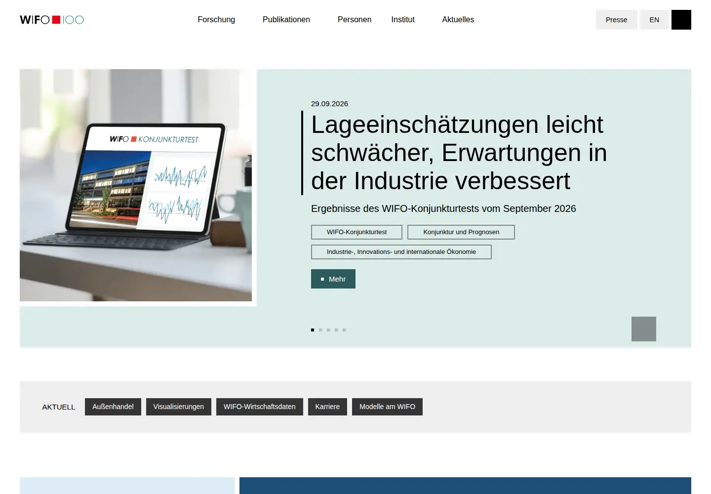 Screenshot of wifo.ac.at