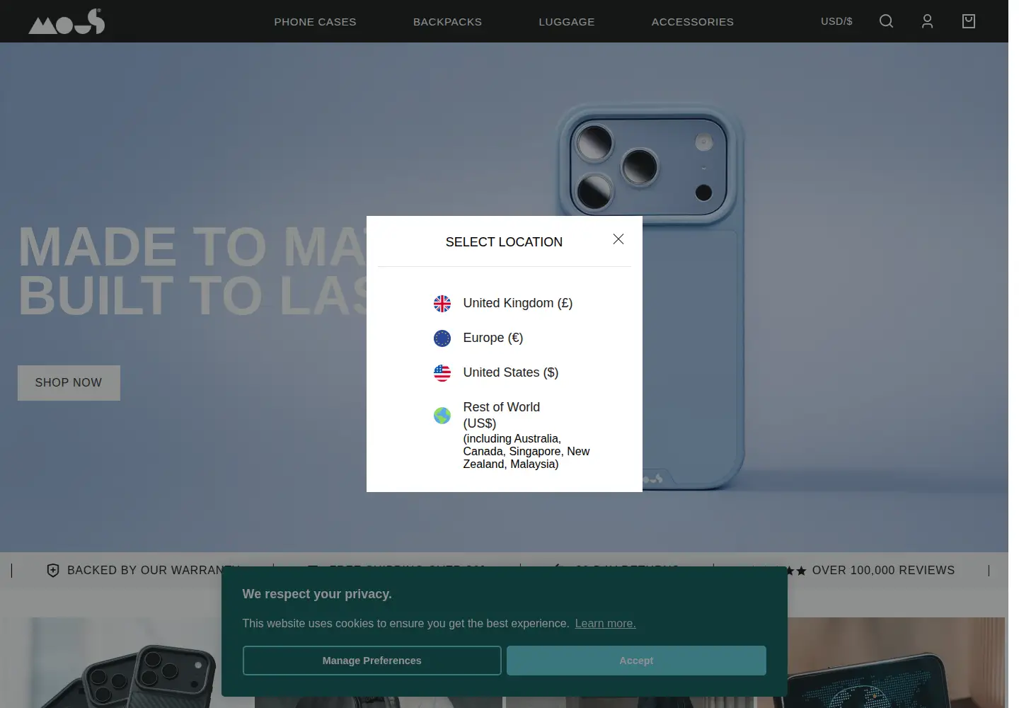 Screenshot of mous.co