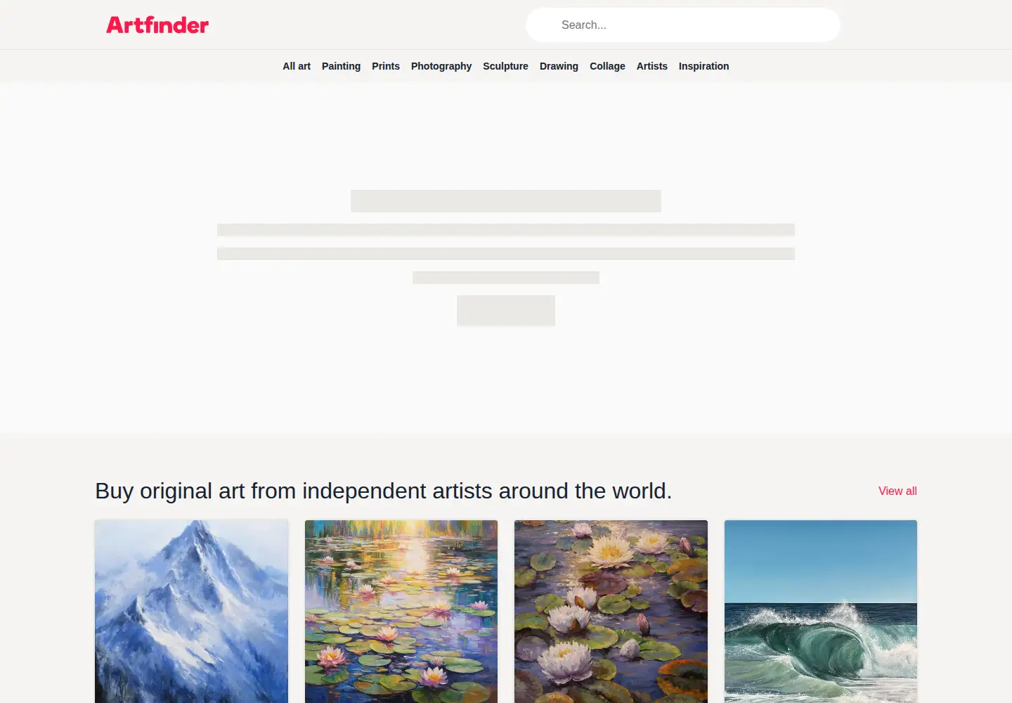 Screenshot of artfinder.com