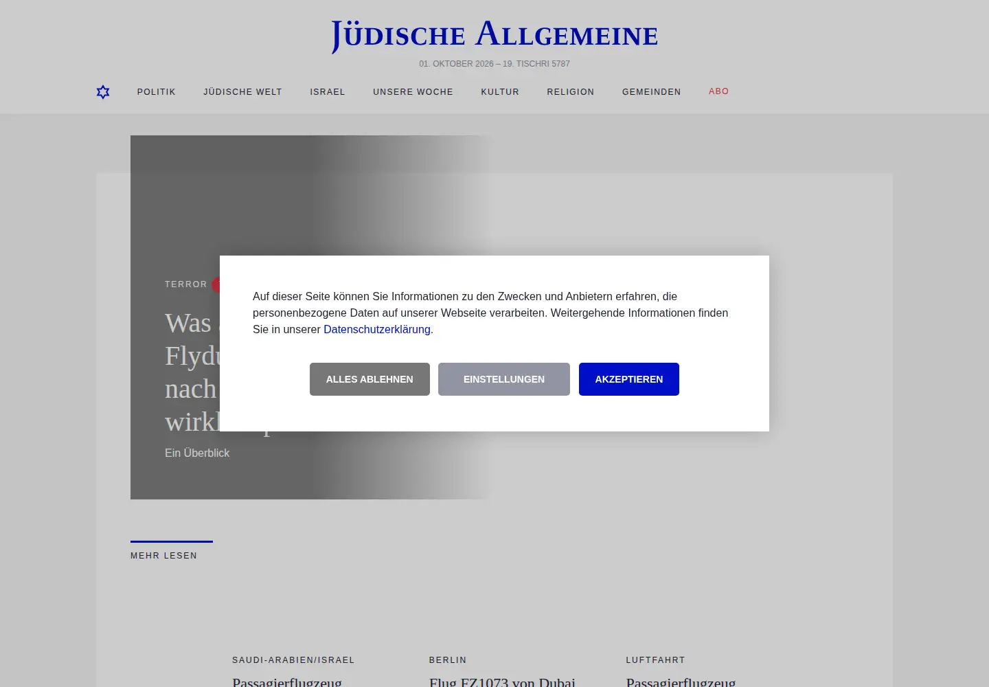 Screenshot of juedische-allgemeine.de