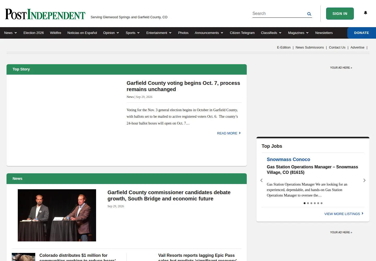 Screenshot of postindependent.com