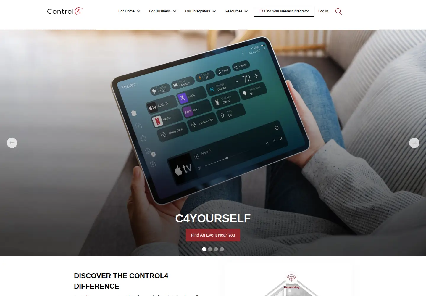Screenshot of control4.com