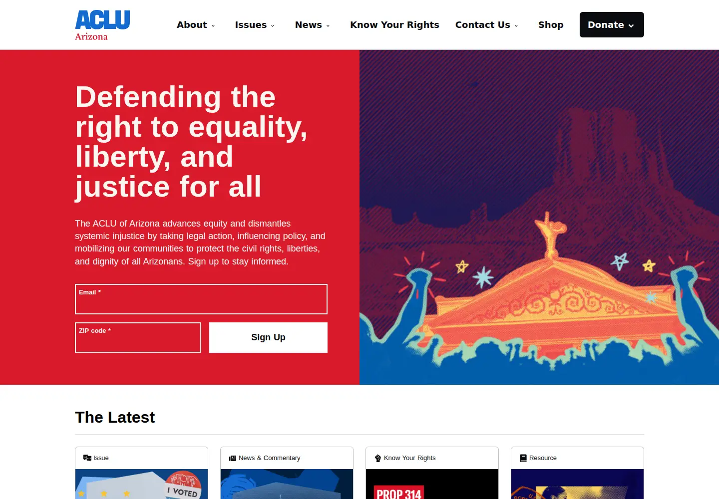 Screenshot of acluaz.org