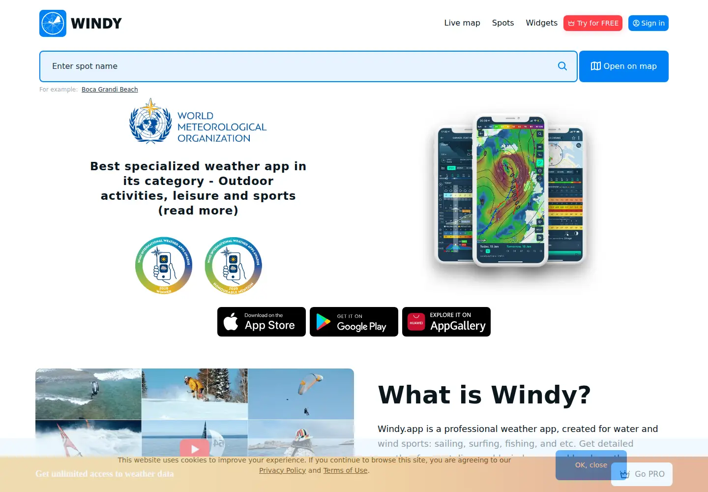 Screenshot of windy.app