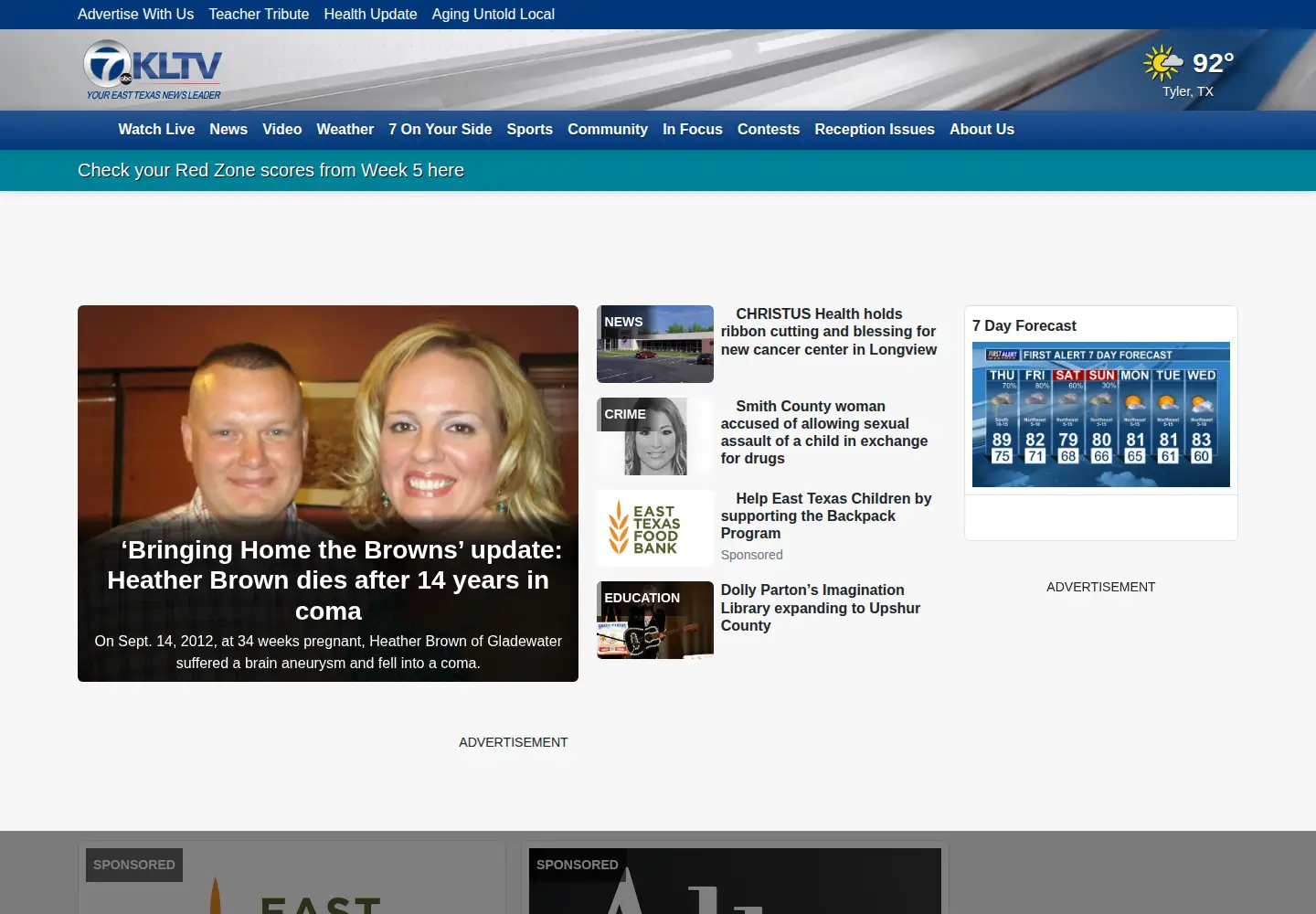 Screenshot of kltv.com
