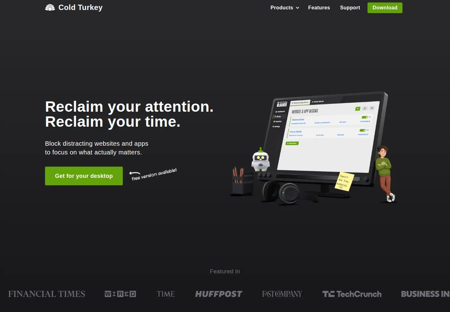 Screenshot of getcoldturkey.com