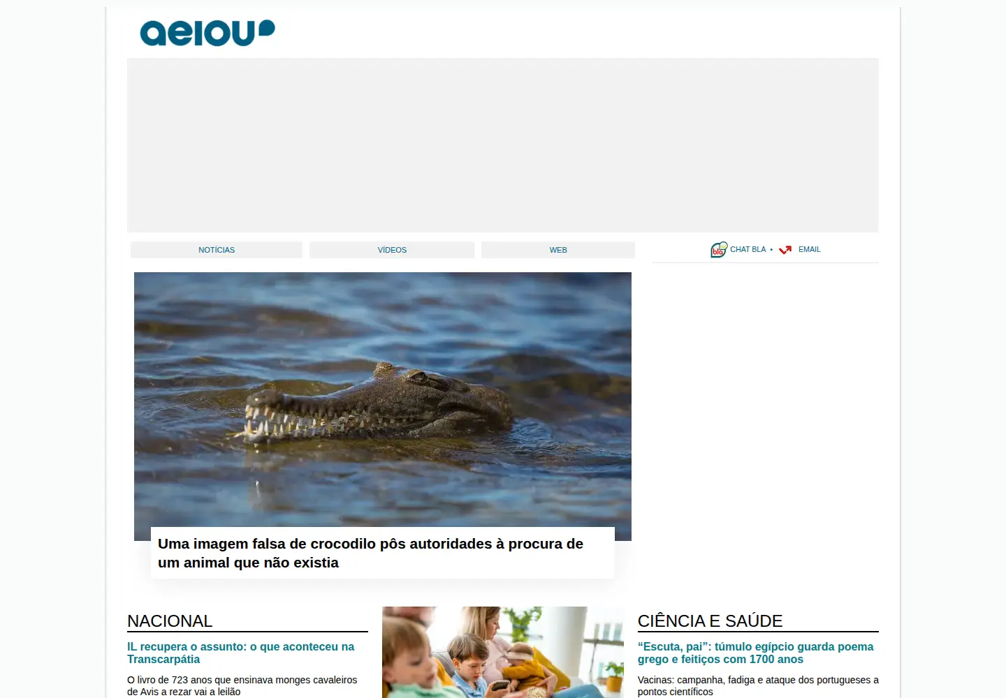 Screenshot of aeiou.pt
