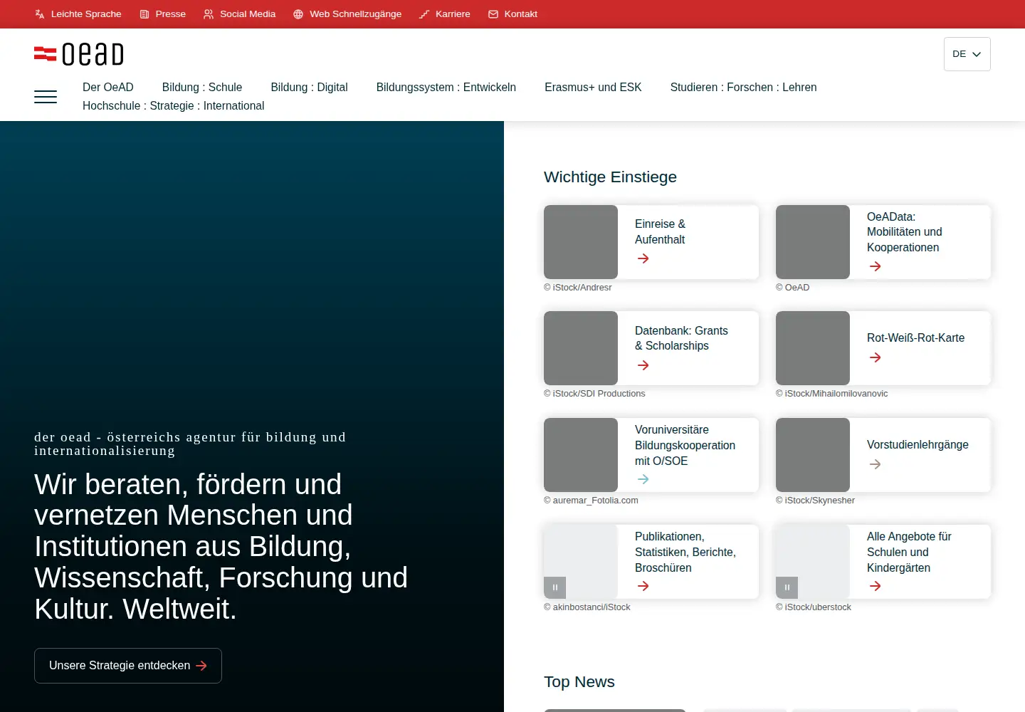 Screenshot of oead.at