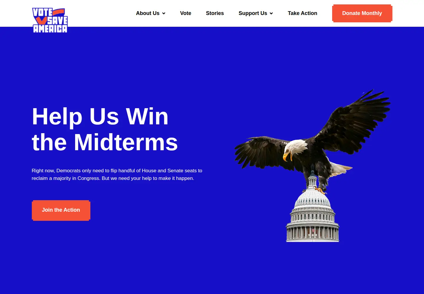 Screenshot of votesaveamerica.com