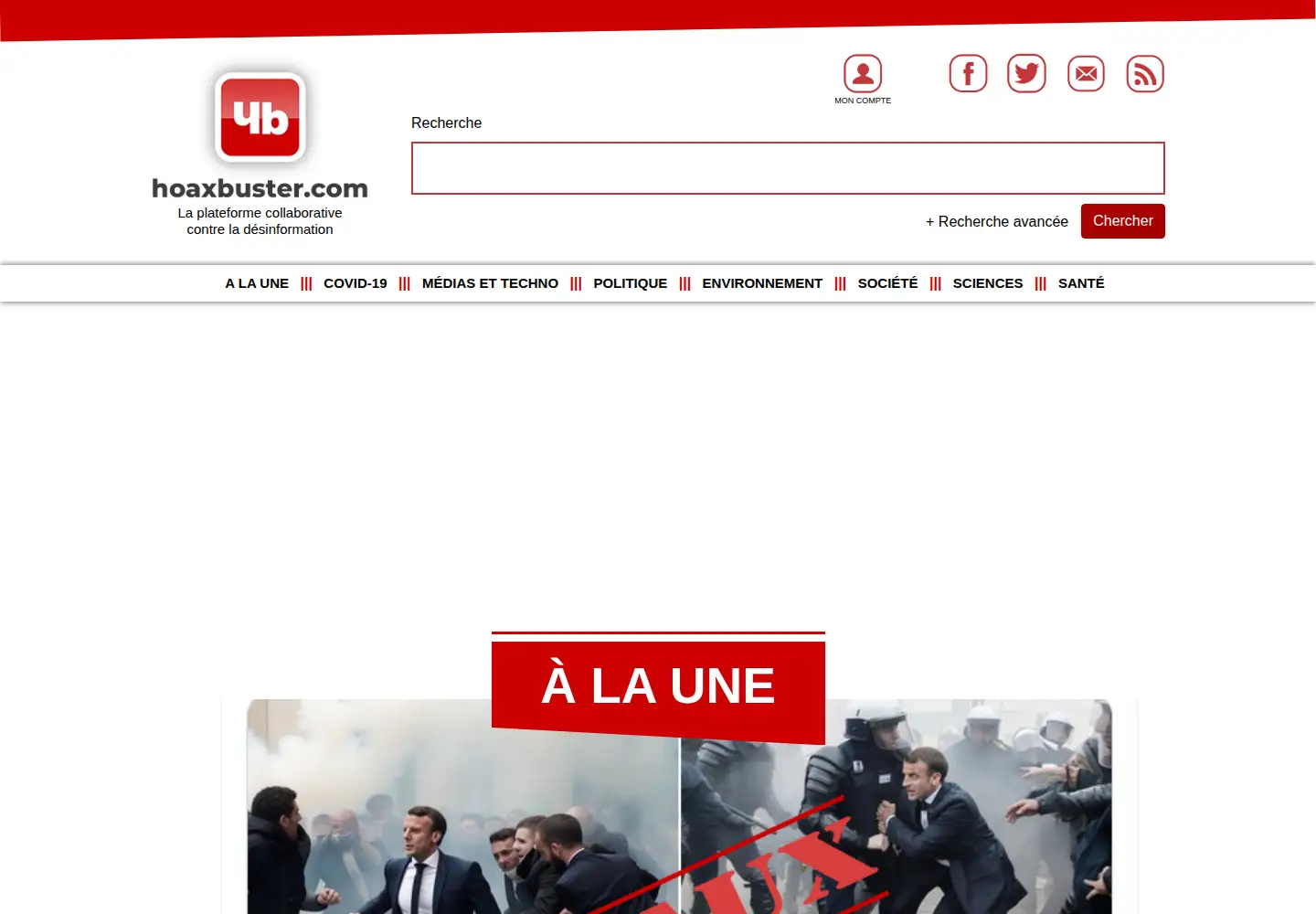 Screenshot of hoaxbuster.com