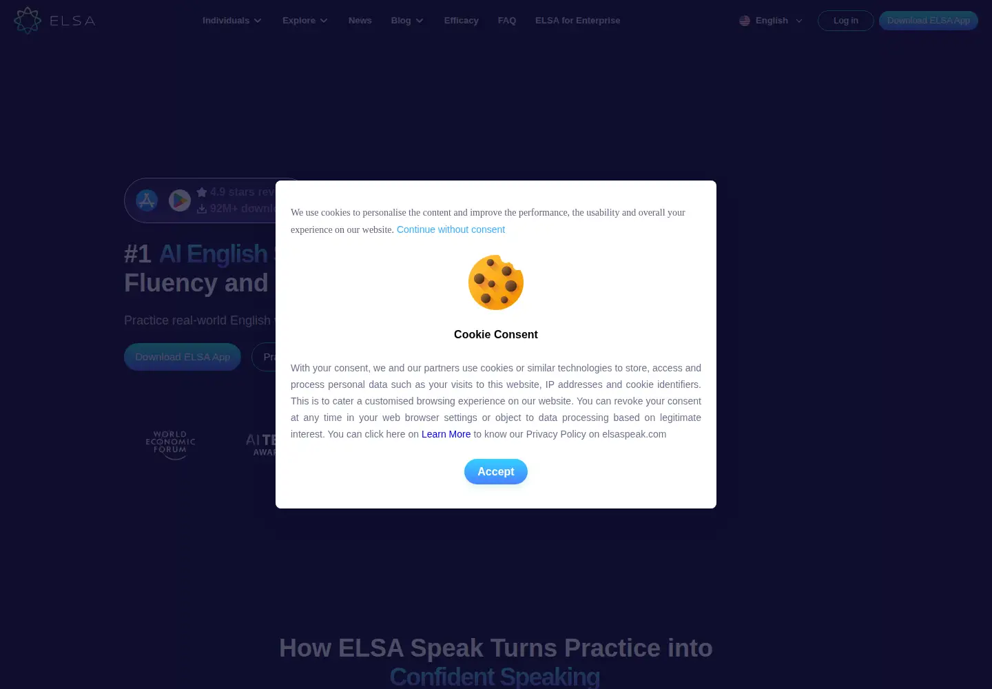 Screenshot of elsaspeak.com