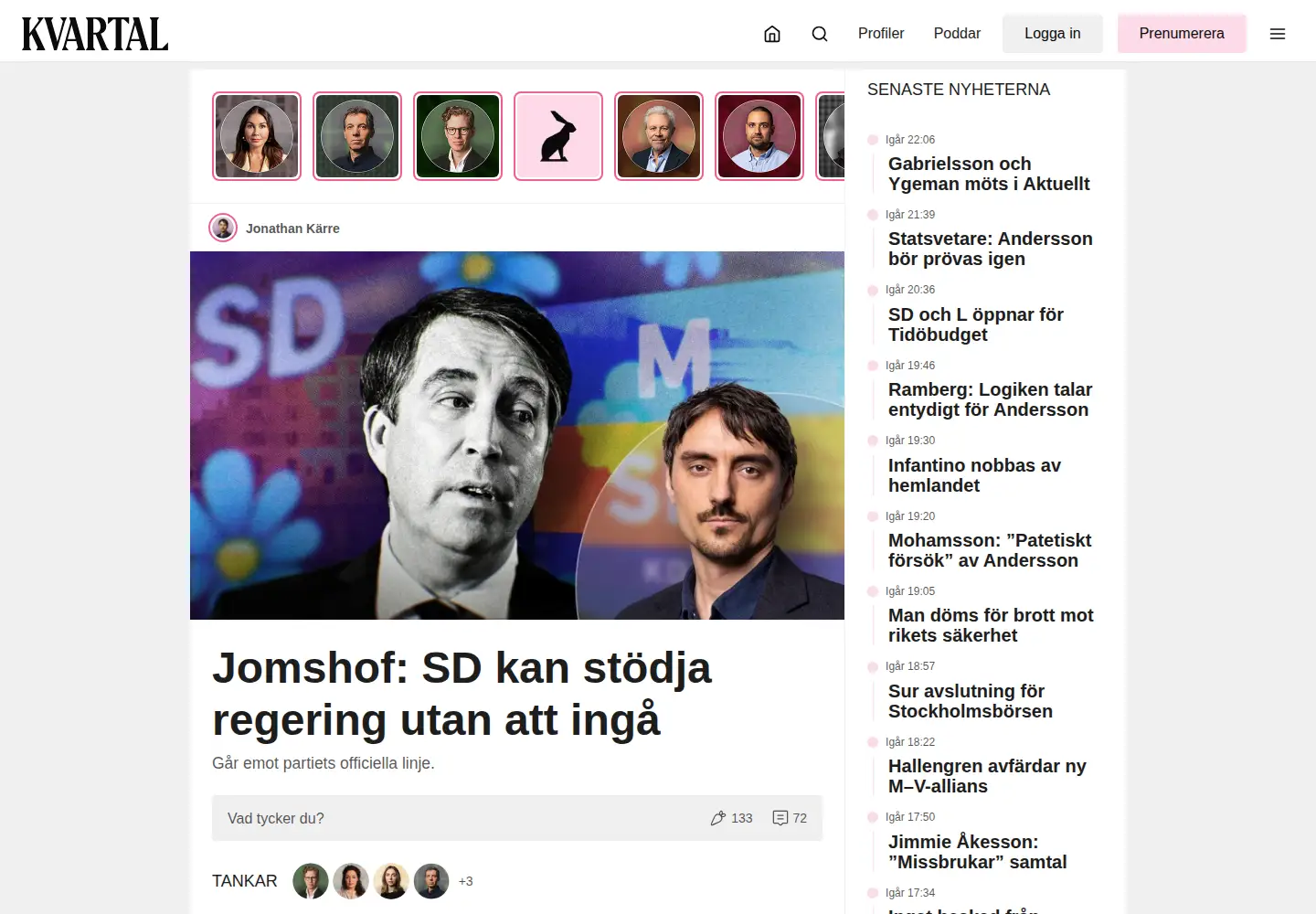 Screenshot of kvartal.se