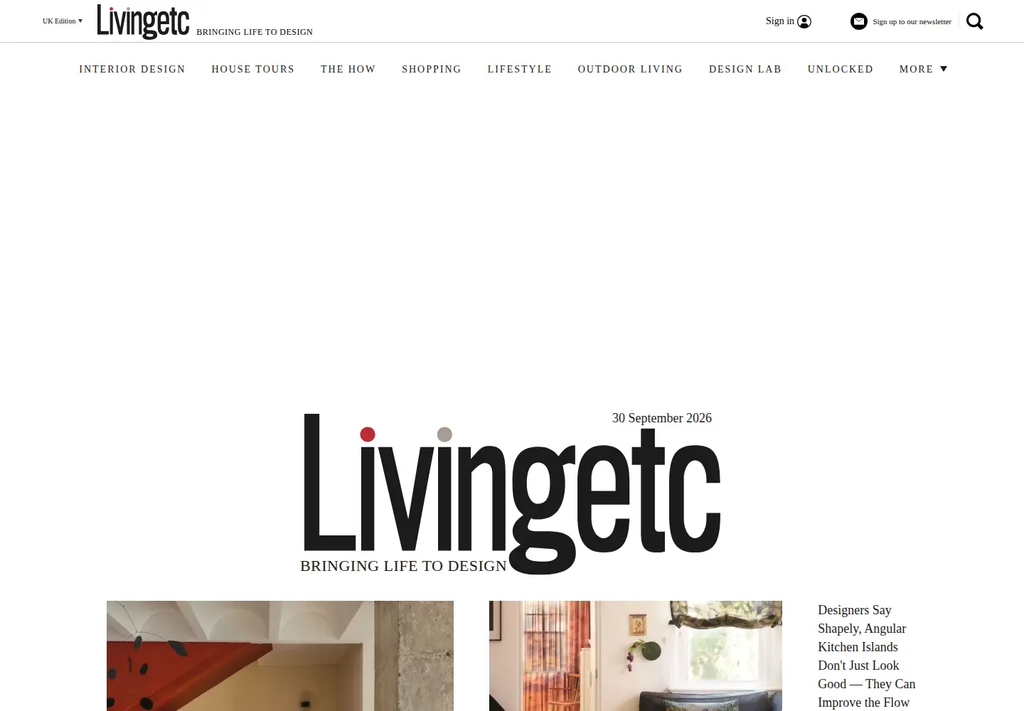 Screenshot of livingetc.com