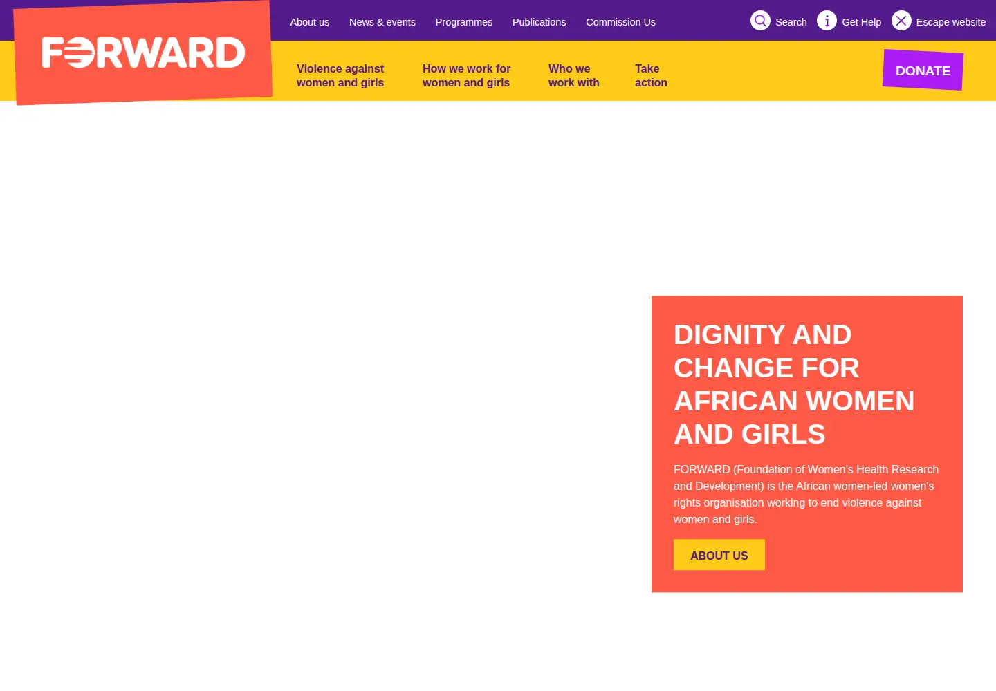 Screenshot of forwarduk.org.uk