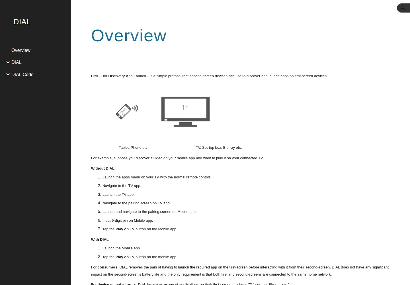 Screenshot of dial-multiscreen.org