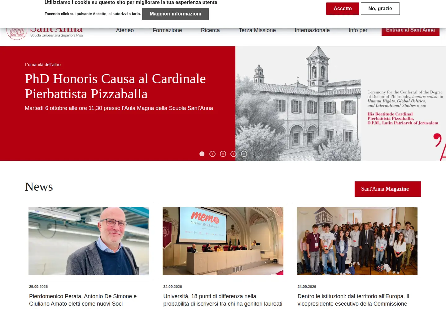 Screenshot of santannapisa.it