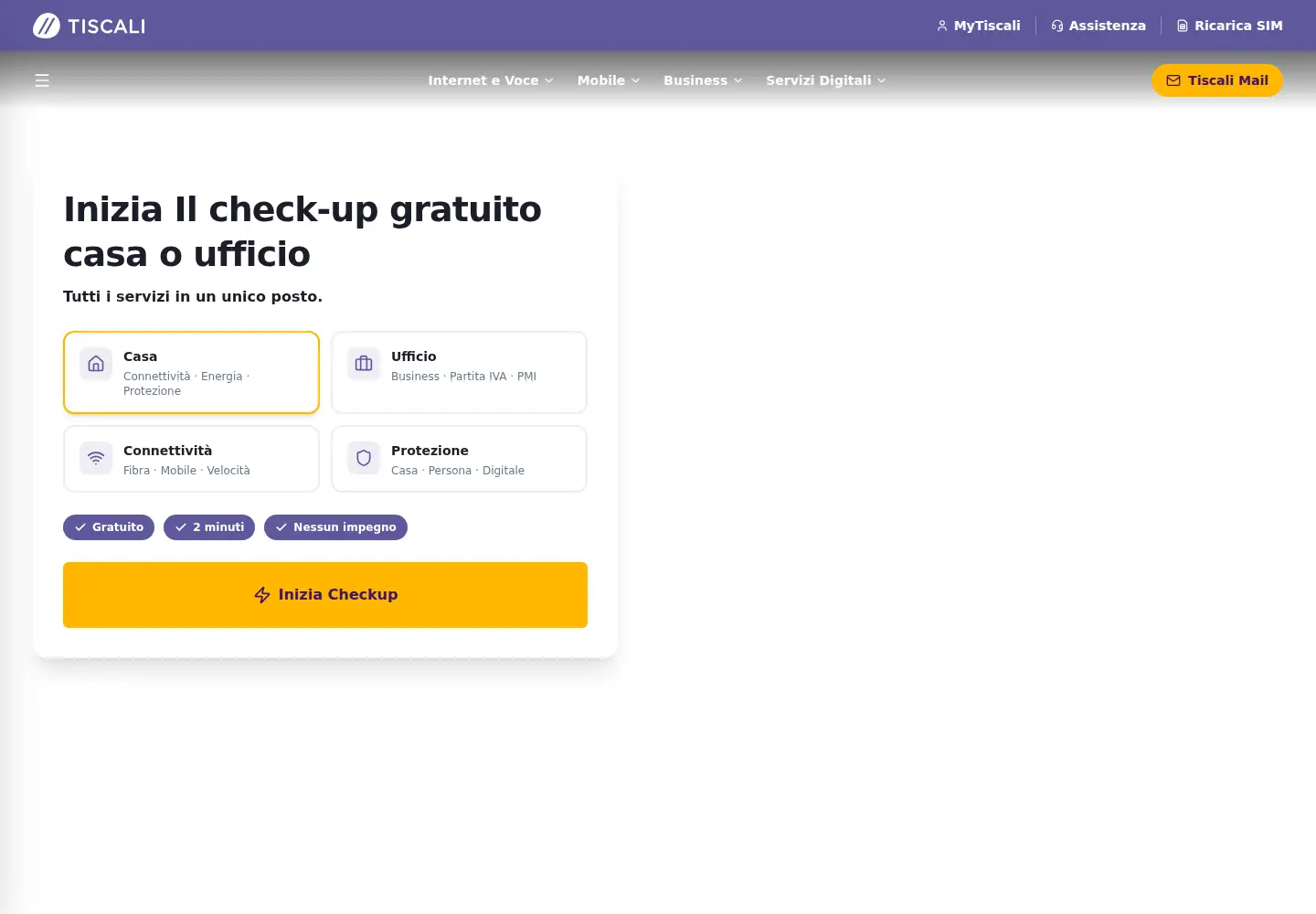 Screenshot of tiscali.it
