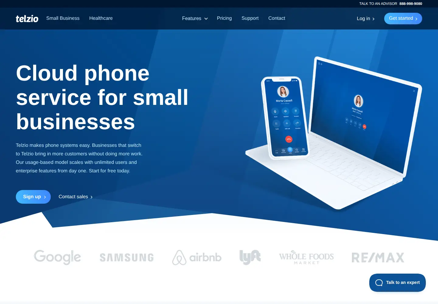 Screenshot of telzio.com