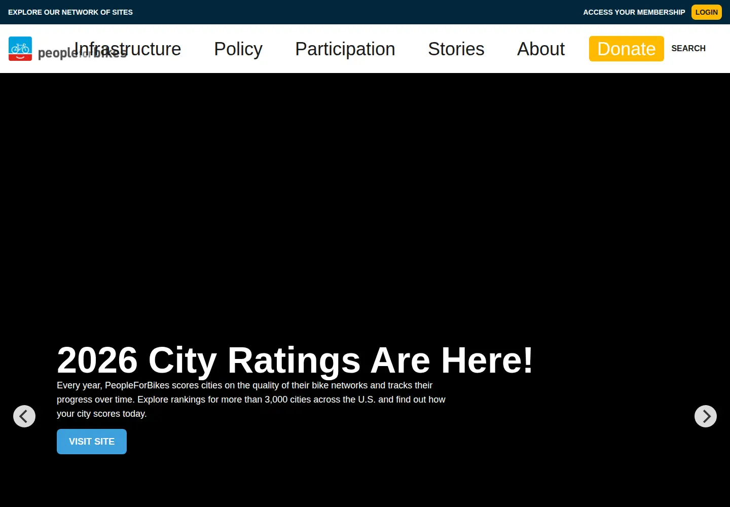 Screenshot of peopleforbikes.org