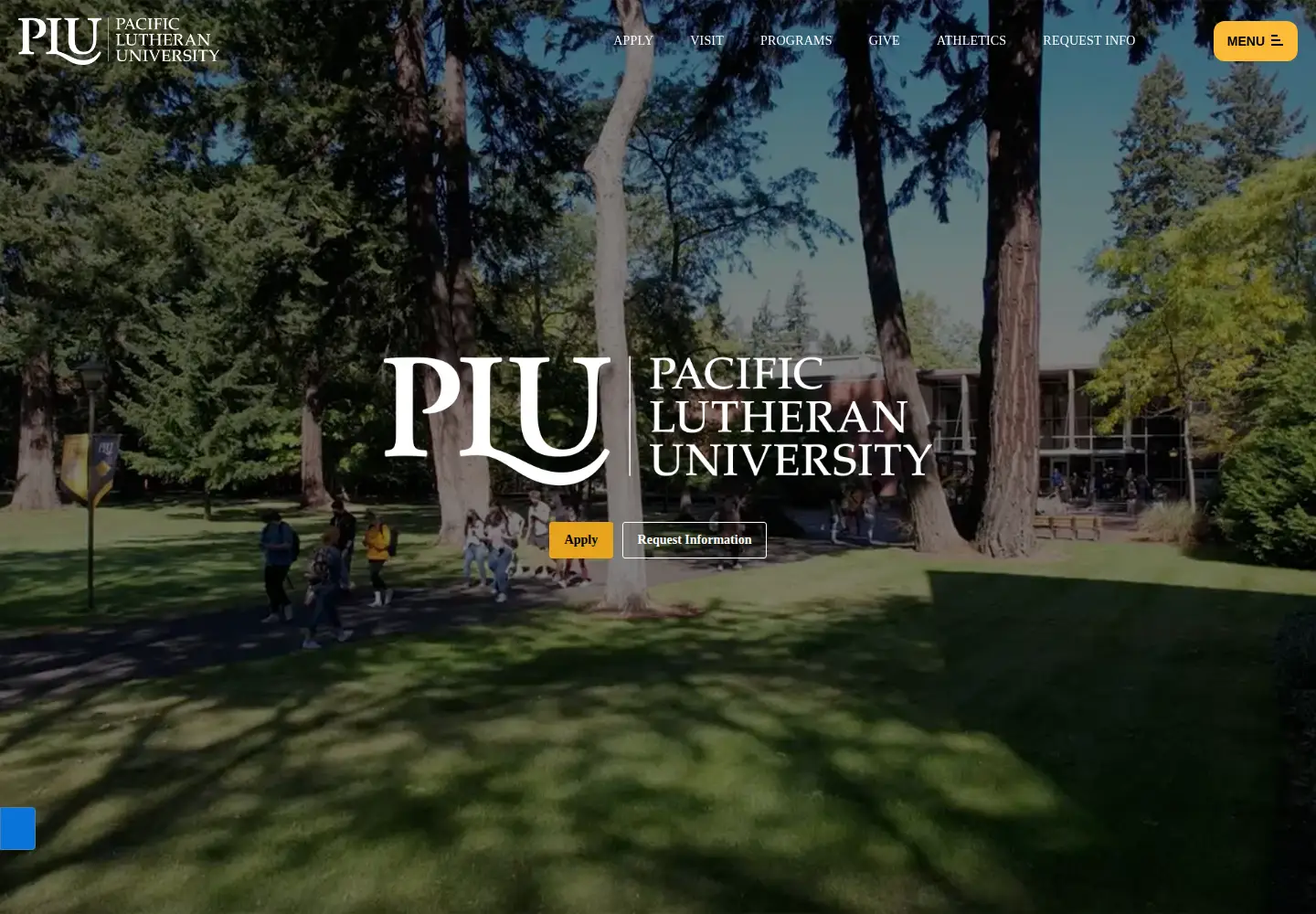 Screenshot of plu.edu
