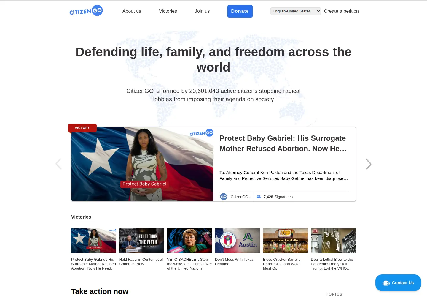 Screenshot of citizengo.org