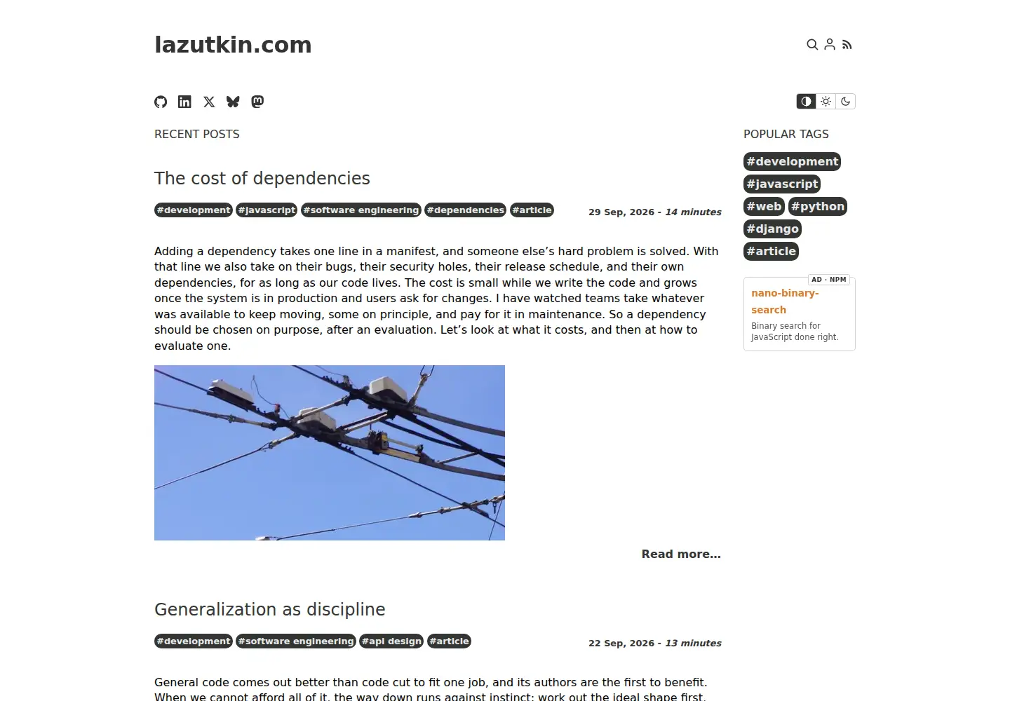 Screenshot of lazutkin.com