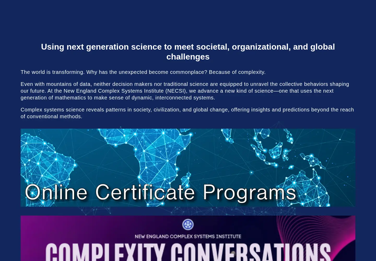 Screenshot of necsi.edu