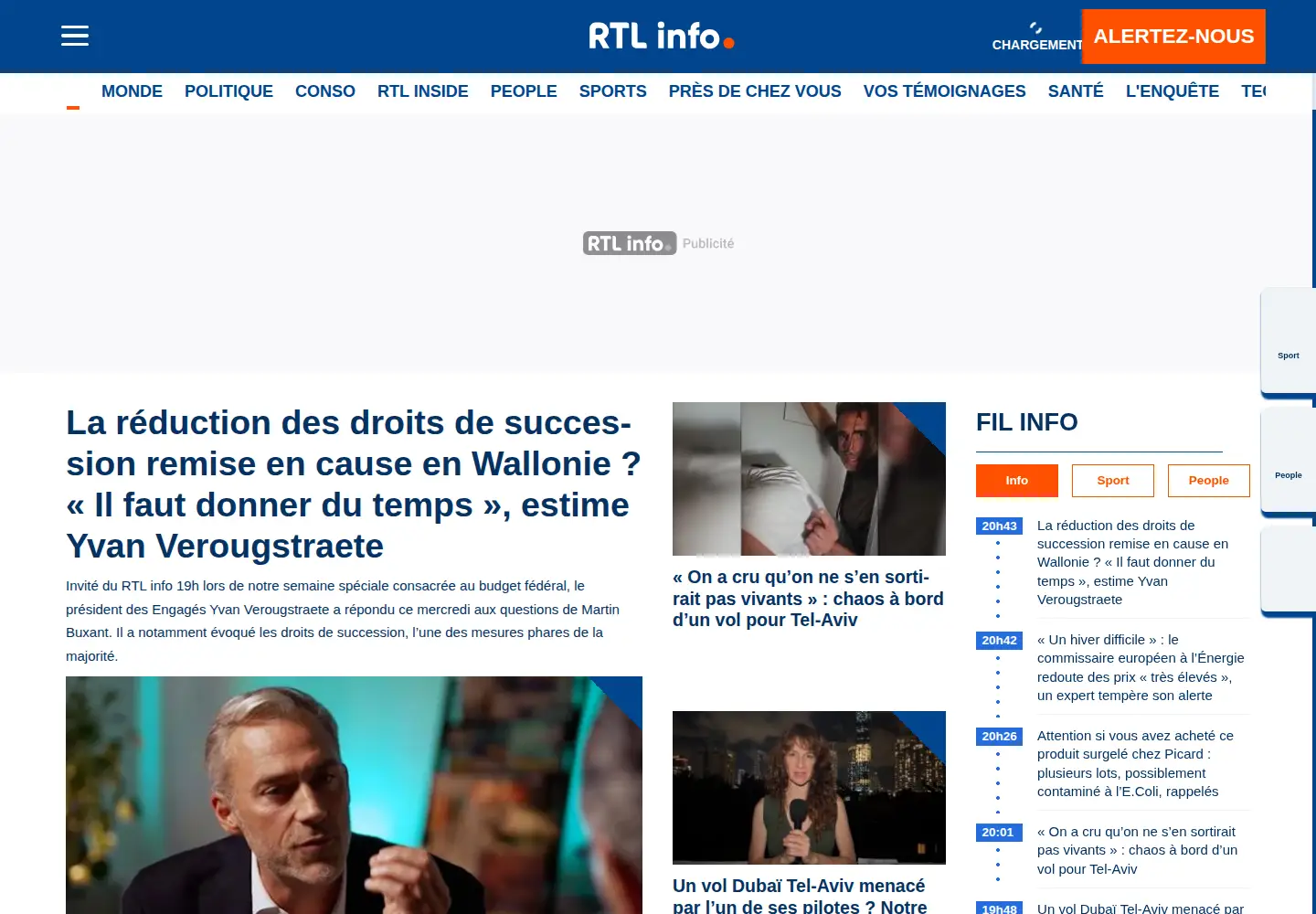 Screenshot of rtl.be