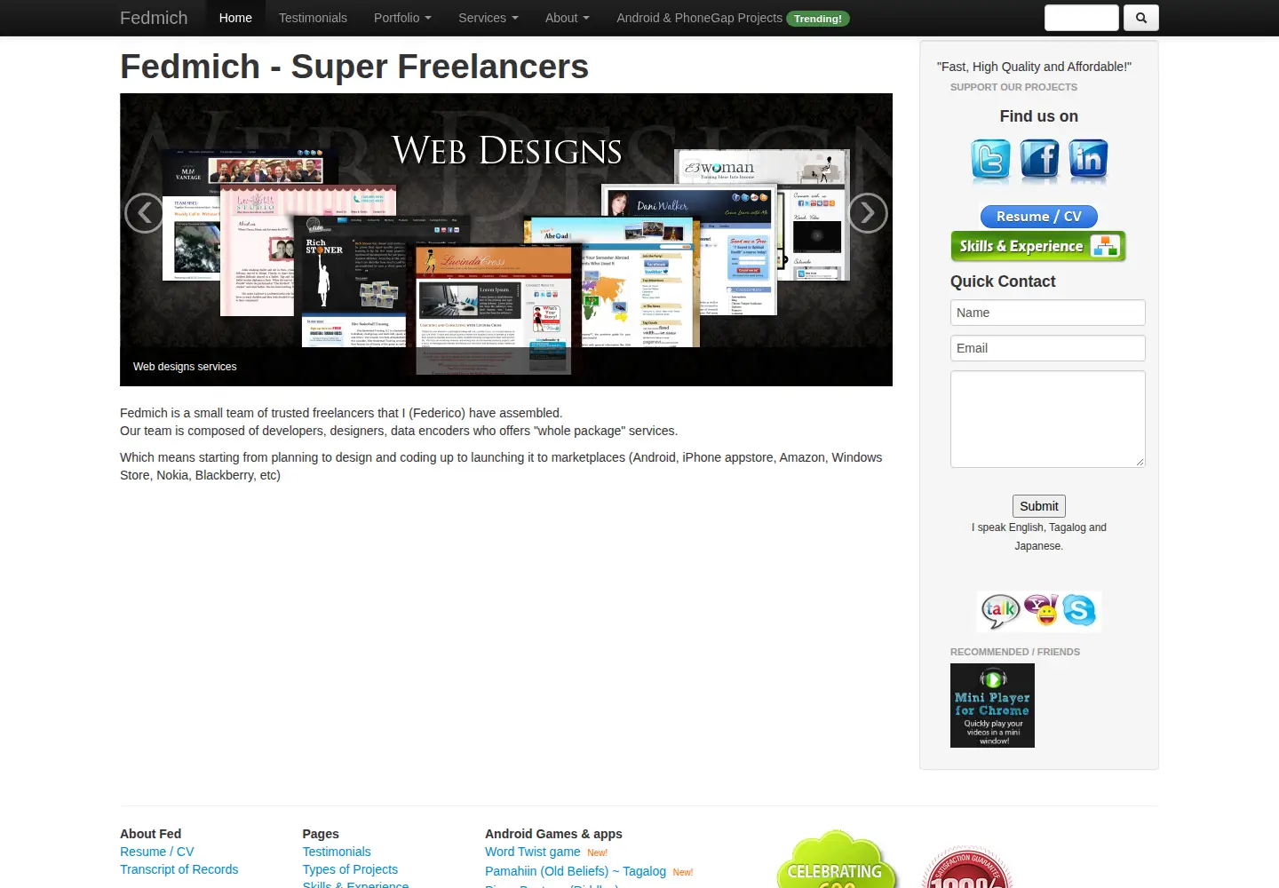 Screenshot of fedmich.com