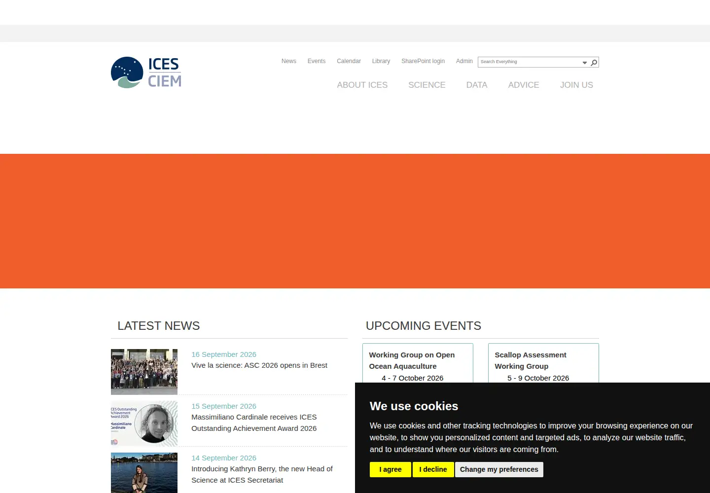Screenshot of ices.dk