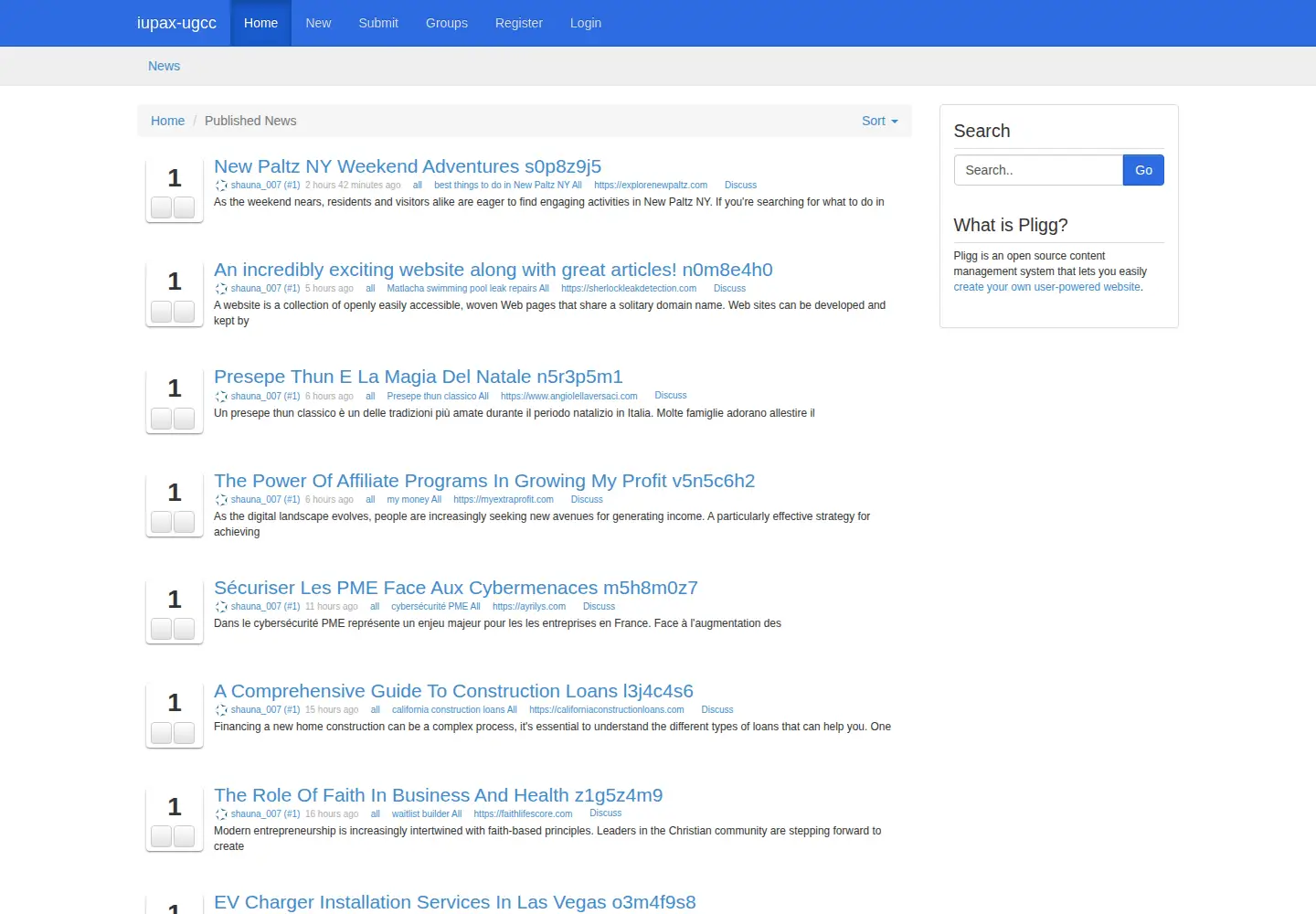 Screenshot of iupax-ugcc.org