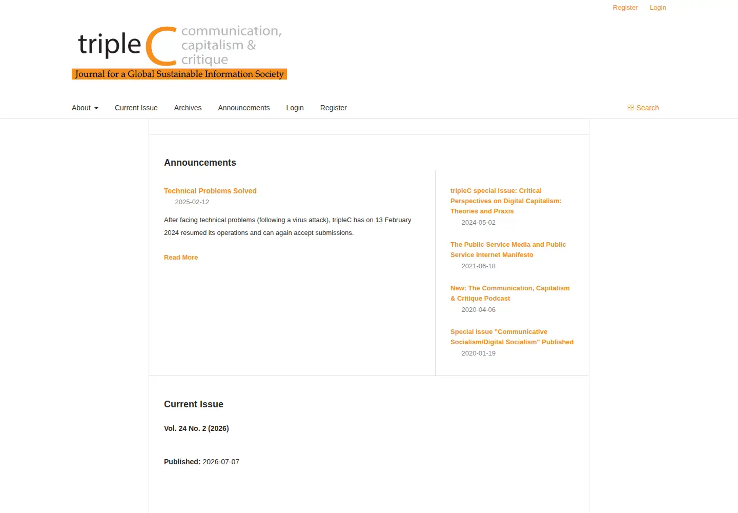 Screenshot of triple-c.at
