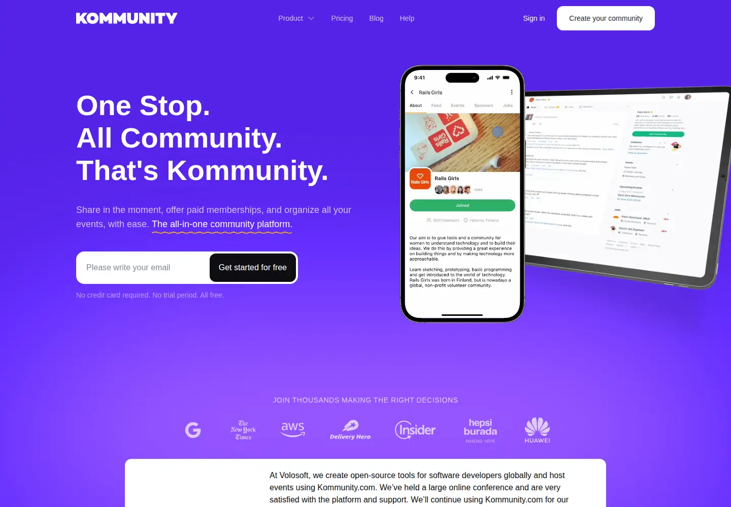 Screenshot of kommunity.com