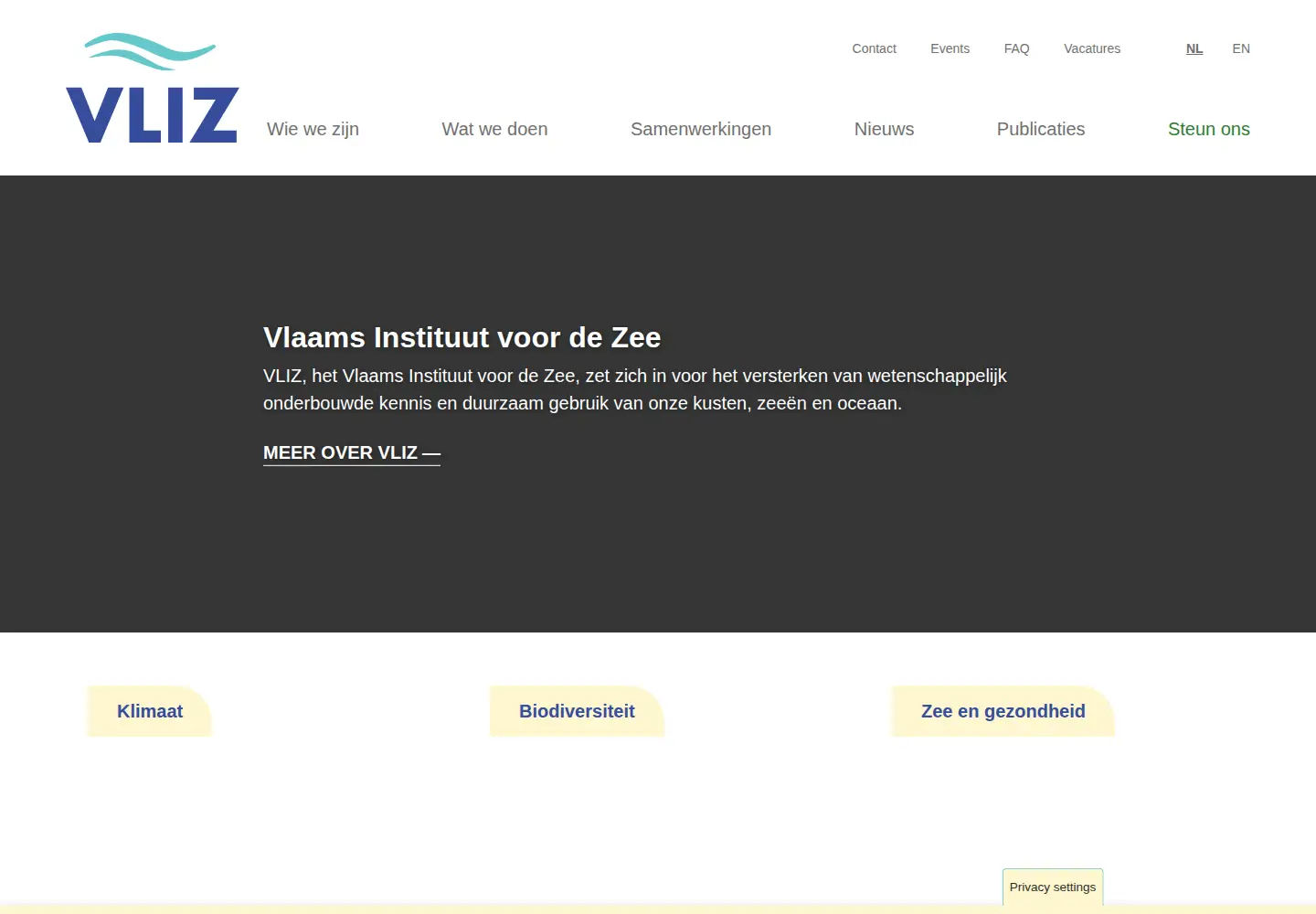 Screenshot of vliz.be