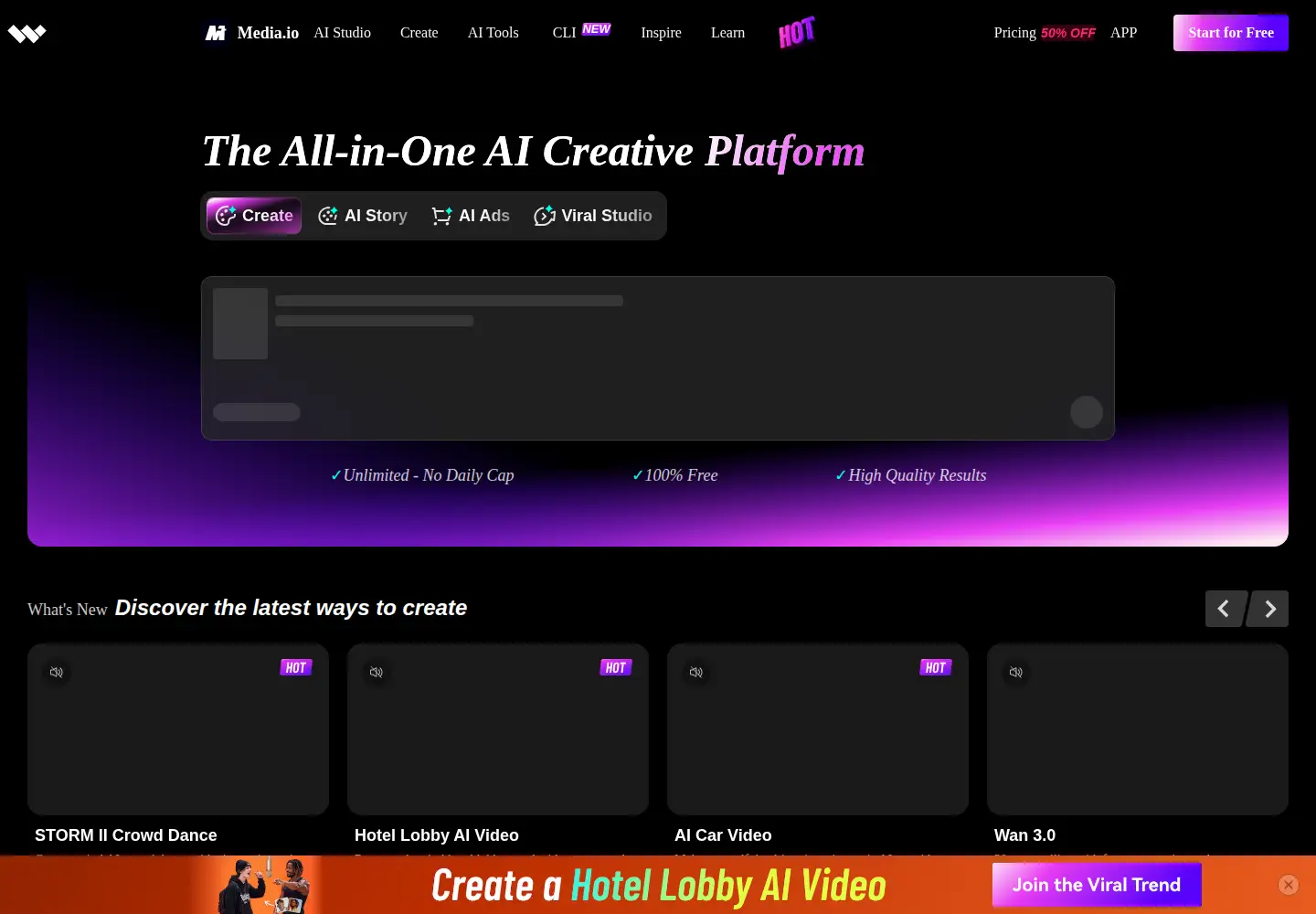 Screenshot of media.io