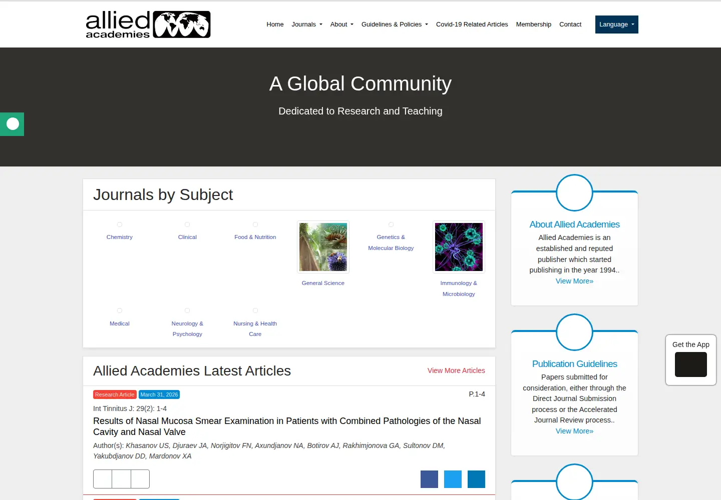 Screenshot of alliedacademies.org