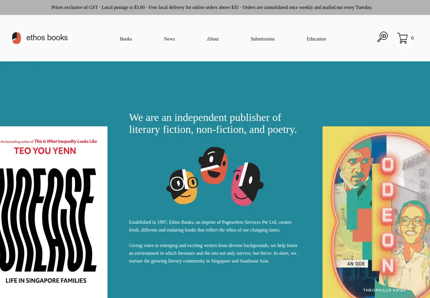 Screenshot of ethosbooks.com.sg
