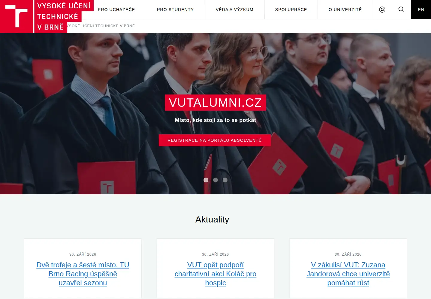 Screenshot of vut.cz