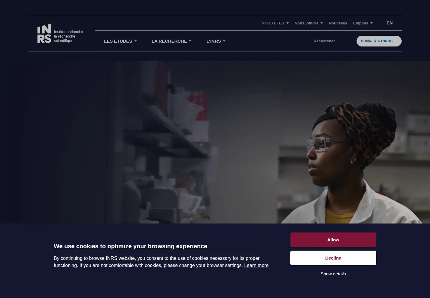 Screenshot of inrs.ca