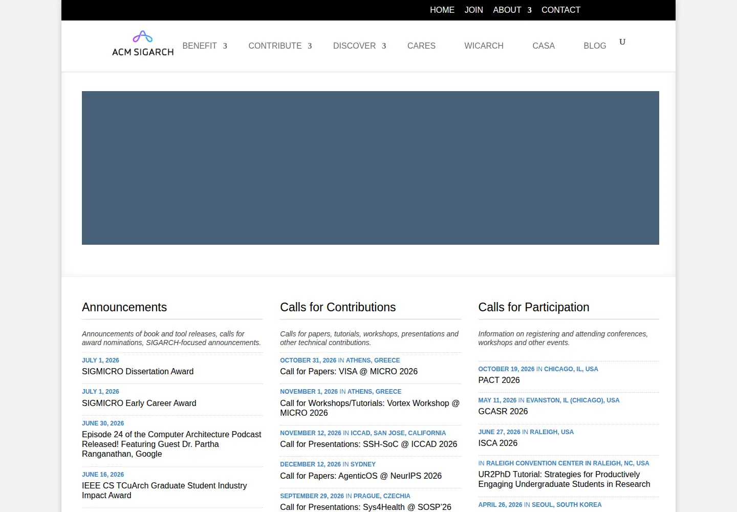 Screenshot of sigarch.org