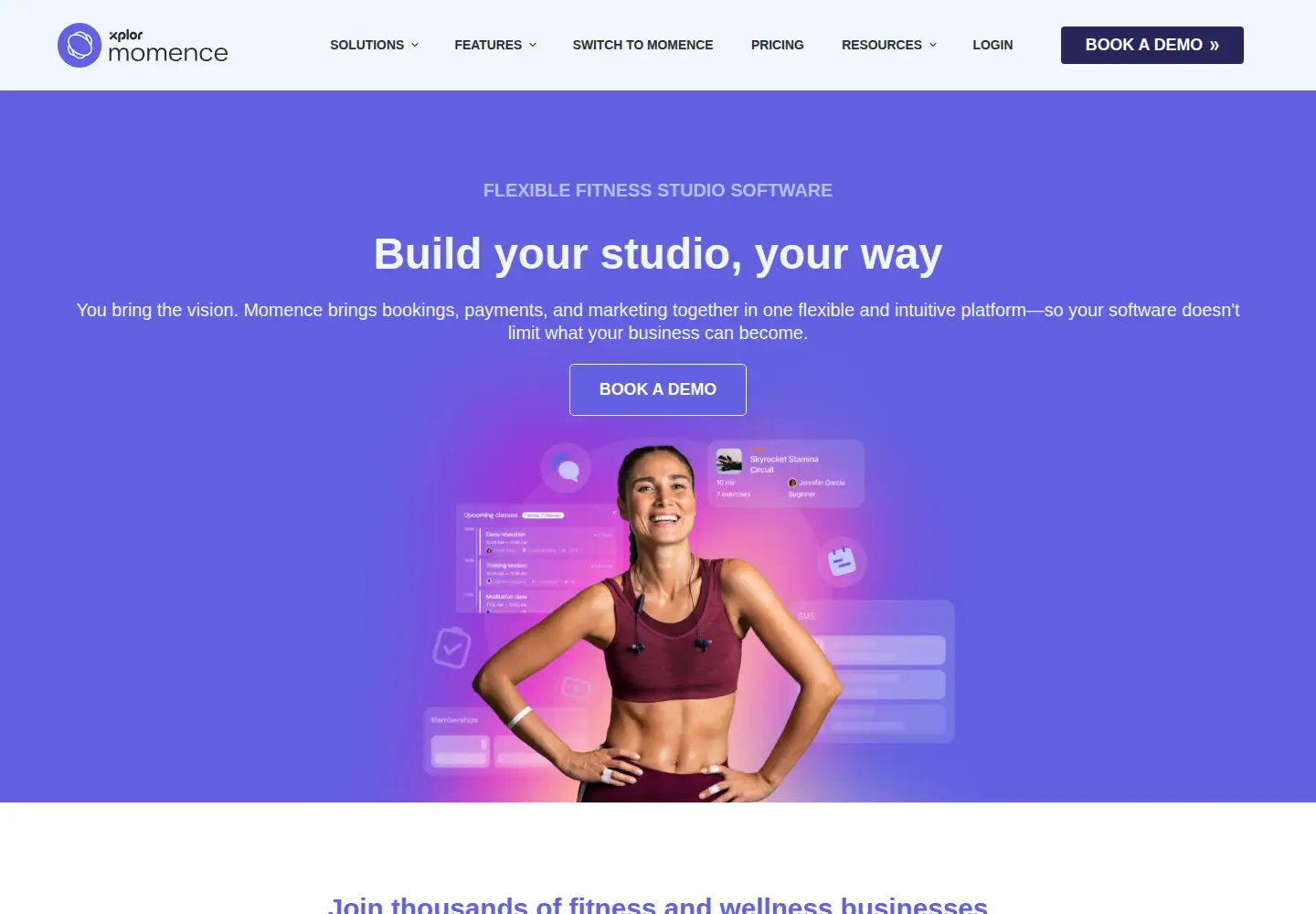 Screenshot of momence.com