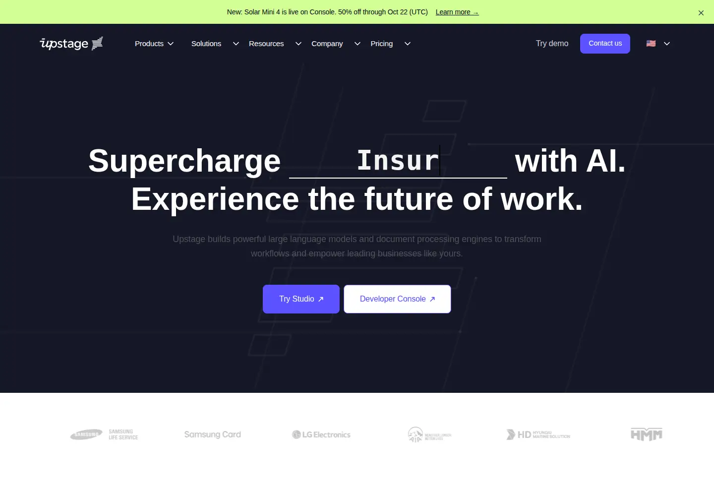 Screenshot of upstage.ai