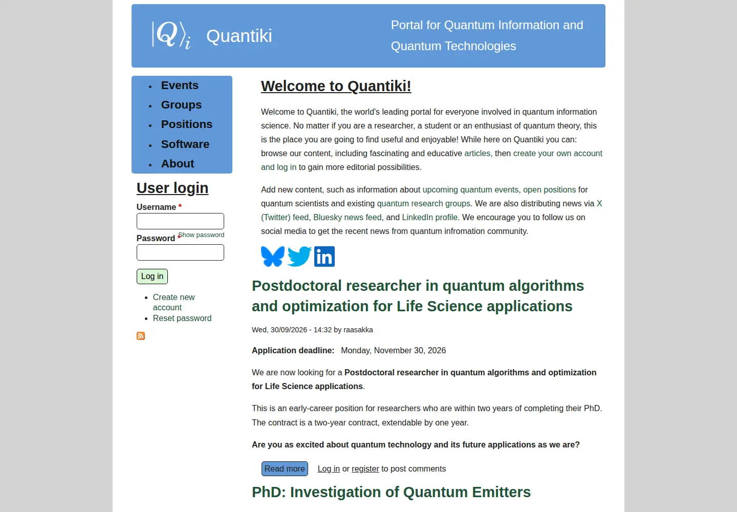 Screenshot of quantiki.org