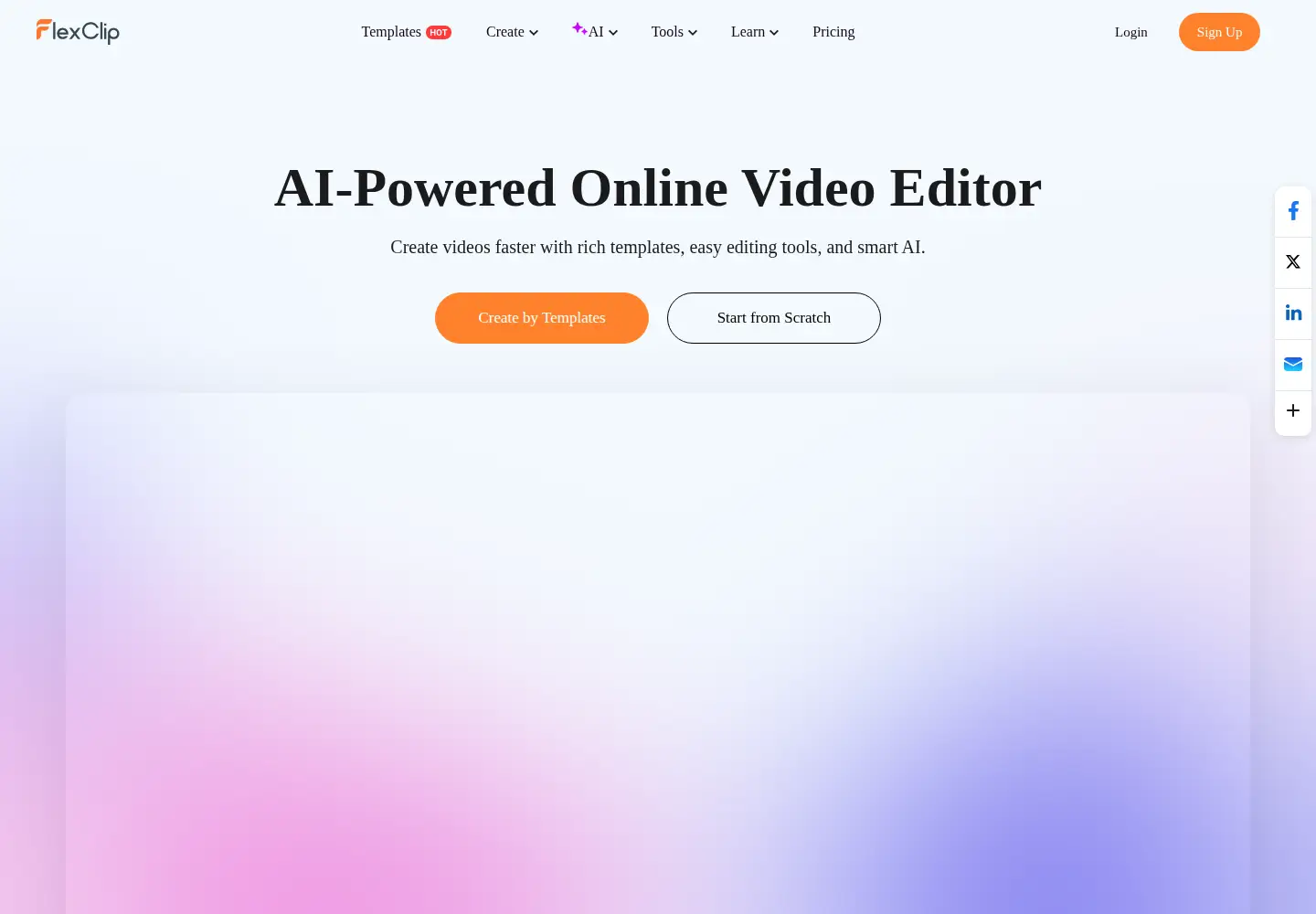 Screenshot of flexclip.com