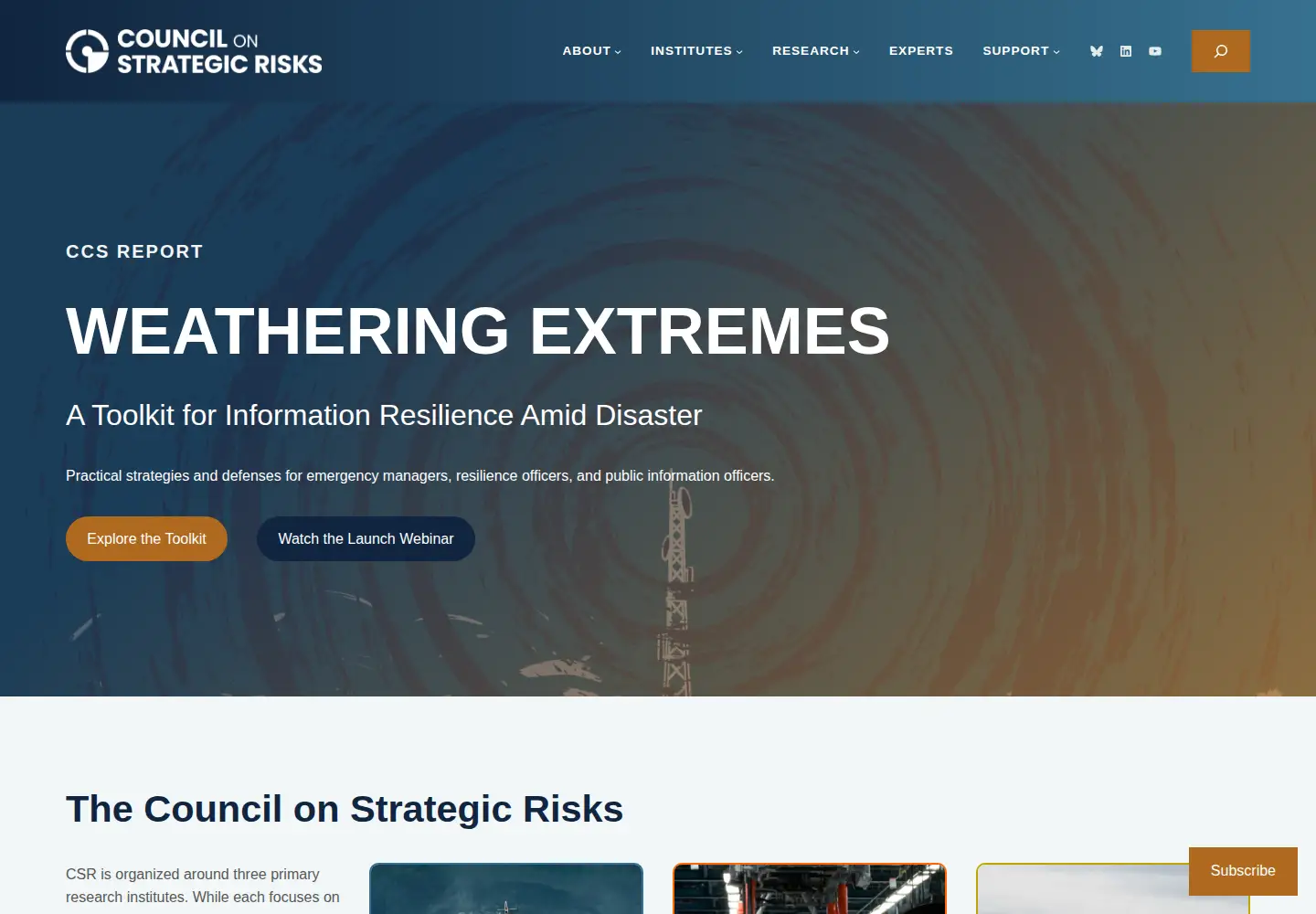 Screenshot of councilonstrategicrisks.org