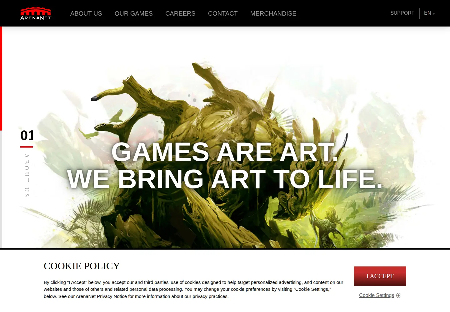 Screenshot of arena.net